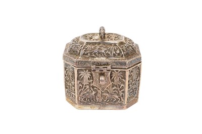 Lot 561 - Indian white metal tea caddy