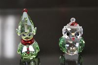 Lot 2188 - Two Swarovski crystal figures - elf and owl,...