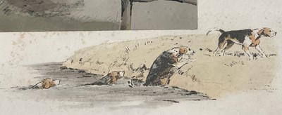 Lot 203 - Snaffles, Charles Johnson Payne (1884-1967) print, ‘The Whissendine Brook runs deep and wide’, 52cm x 70cm, framed and glazed