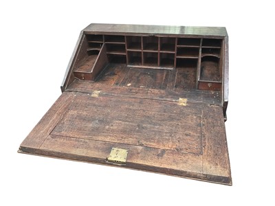 Lot 1510 - George III oak clerk's desk with hidden painted panel