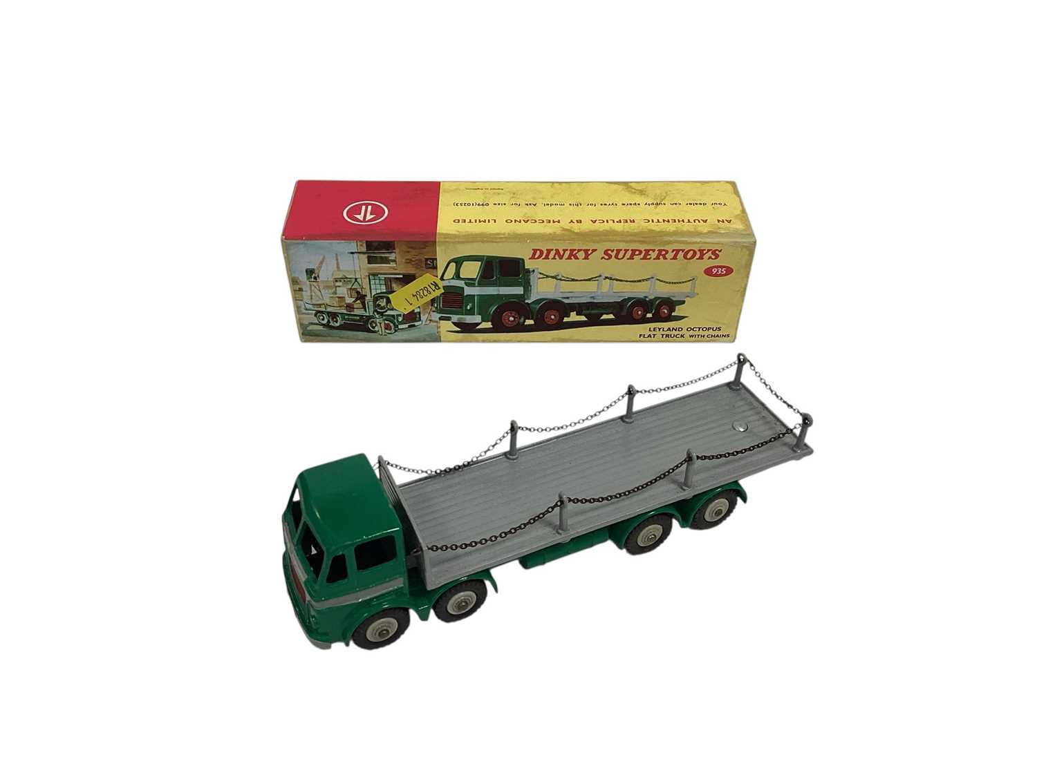 Lot 1752 - Dinky Supertoys Foden Flat truck with tailboard No.903, Leyland Octopus Flat Truck with chains No.935 & Heinz bedford van No.923, all in original boxes (Repainted) (3)