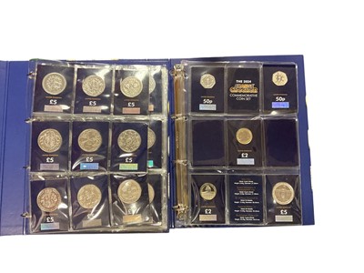 Lot 474 - G.B. - Two change checker coin albums containing a quantity of £5 coins & others (N.B. Est. face value £320) (Qty)