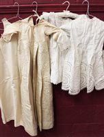 Lot 3145 - Victorian babies' cream silk christening gown...