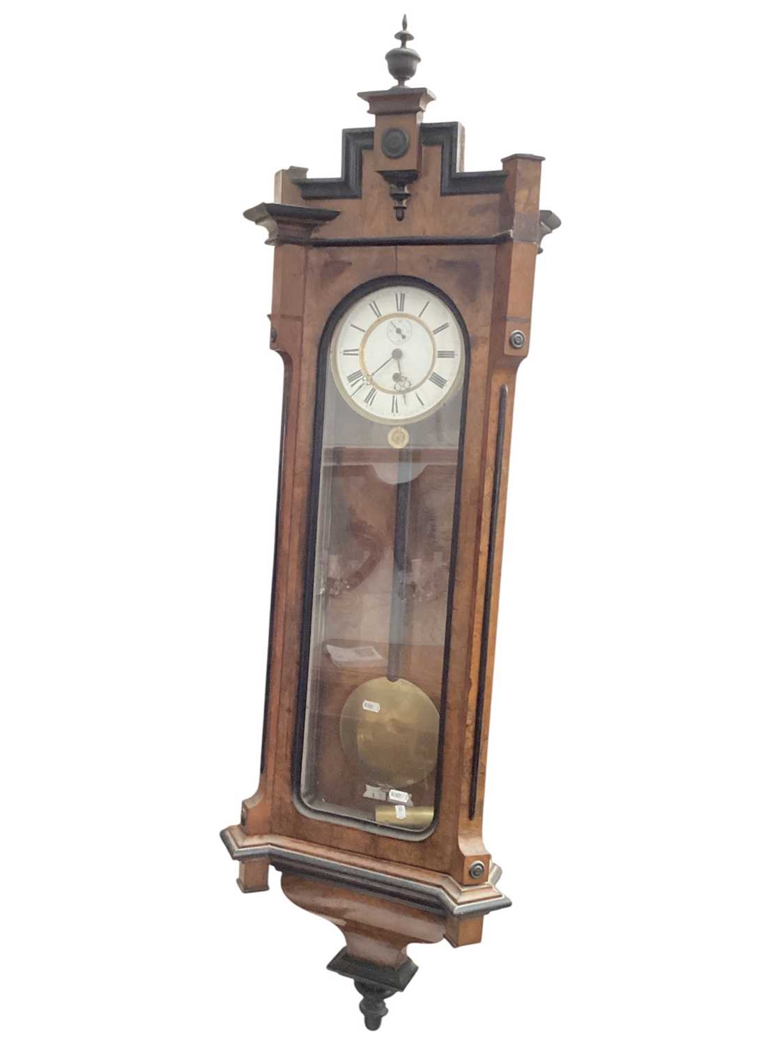 Lot 862 - Victorian walnut regulator wall clock with
