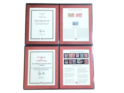 Lot 1152 - Stamps selection of Stephen Allen presentation folders containing 1840 1d black, 1840 2d blue, 1915 seahorse to 10/- used, plus others (10 folders)