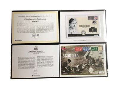 Lot 1153 - Stamps selection of Stephen Allen presentation folders containing commemorative covers and silver coins (8 folders)