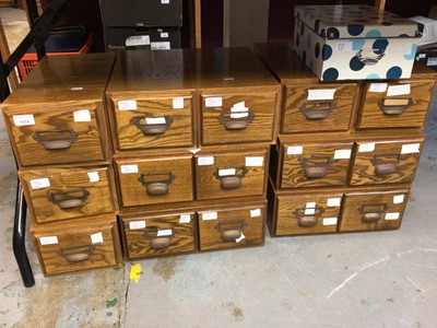 Lot 1170 - Postcards selection all periods with a large proportion of modern cards housed in wooden single and double drawer cabinets (Qty)