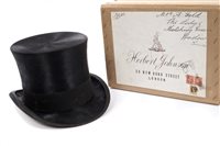 Lot 3160 - Gentlemen's vintage black top hat by Lock & Co....