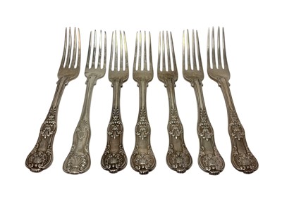 Lot 517 - Seven Victorian Queens pattern dessert forks