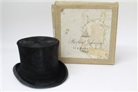 Lot 3161 - Gentlemen's vintage black top hat by Lock & Co....