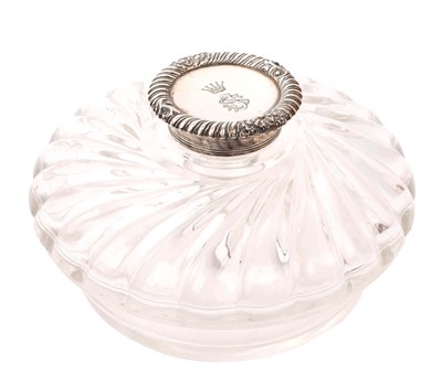 Lot 528 - Large Victorian silver mounted inkwell
