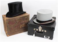 Lot 3163 - Gentlemen's vintage black top hat by A.N.C.S. '...