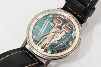 Lot 790 - Bulova Accutron Spaceview M7 stainless steel wristwatch on later black leather strap