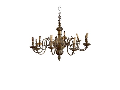 Lot 1509 - Very large 18th century style brass ten branch electrolier