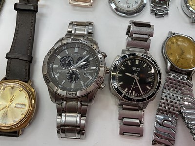Lot 200 - Group of vintage and later watches and watch parts including Citizen Eco-Drive Chronograph, Seiko Automatic etc