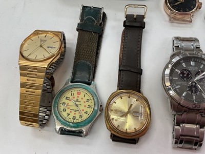 Lot 200 - Group of vintage and later watches and watch parts including Citizen Eco-Drive Chronograph, Seiko Automatic etc