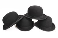 Lot 3169 - Gentlemen's vintage black bowler hats -...