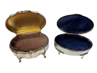 Lot 24 - Two antique silver jewellery/ trinket boxes
