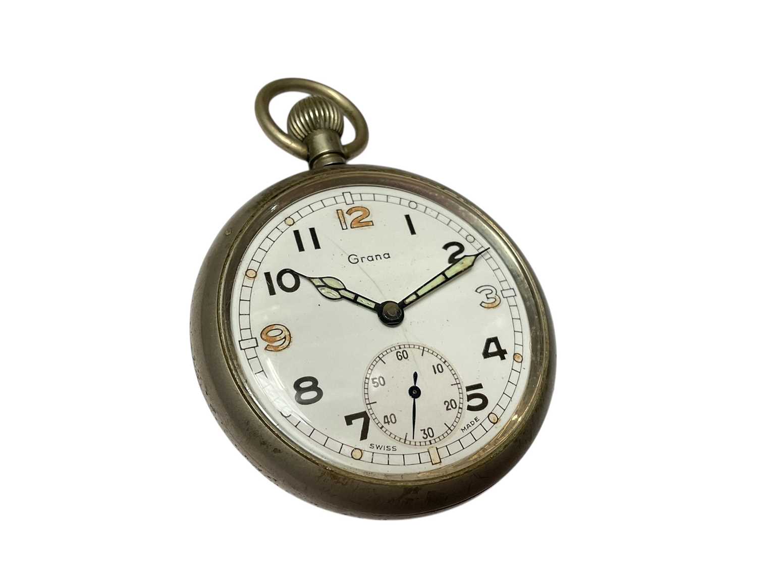 Lot 34 - Second World War military Grana pocket watch