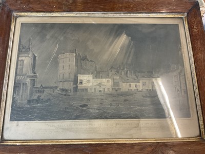 Lot 882 - Mid 19th century aquatint depicting flood at Brighton 1850