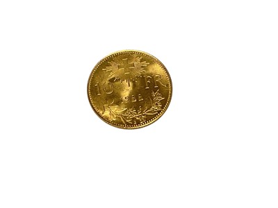 Lot 488 - Switz - Gold 10 Francs 1922B UNC (1 coin)