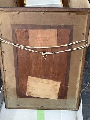 Lot 2417 - Group of items of religious interest, including a miniature holy book on vellum, written in an Abyssinian language and with old paper label, an Ethiopian healing scroll, and a framed manuscript...