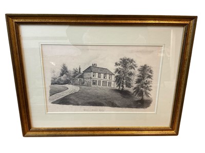 Lot 864 - 19th century pencil sketch of Wickham Bishop Rectory