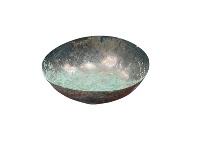 Lot 2492 - Roman bronze bowl, 14.4cm in diameter.