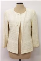 Lot 3055 - Chanel cream wool mix jacket with applied...