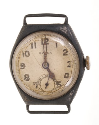 Lot 776 - 1920s Omega silver wristwatch