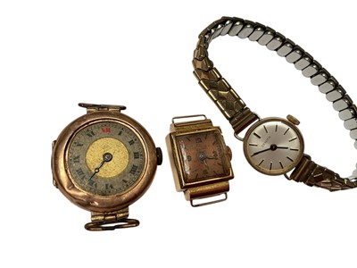 Lot 163 - Group of 9ct gold jewellery and 18ct gold cased watch