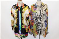 Lot 3063 - Versace sport silk shirt with vintage Cars and...