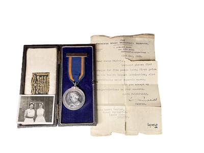 Lot 661 - Nursing interest- 1930's William Murray Chester Infirmary 1875-1915 medal, Awarded by the Governors to Nurse Aileen Thelma Scott - Taylor, Theoretical 1935, in a fitted case.