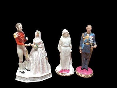 Lot 983 - Three Royal Doulton limited edition figures - Queen Victoria & Prince Albert HN3256 and The Future King George VI HN4420 and Elizabeth Bowes-Lyon HN4421 (both boxed)