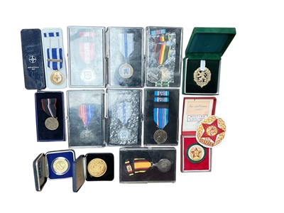 Lot 675 - Collection of Soviet era Czechoslovakian military badges and medals (1 box).