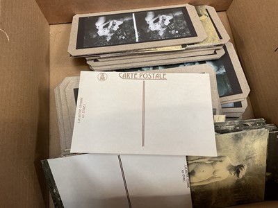 Lot 41 - 29 erotic double sided reproduction stereographs, and 86 French 'naturist postcards