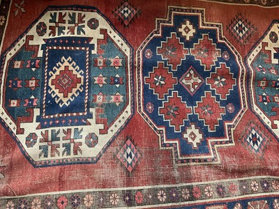 Lot 1639 - Tribal rug with three medallions