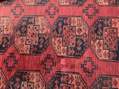 Lot 1638 - Bellouche type rug with three rows of quartered medallions