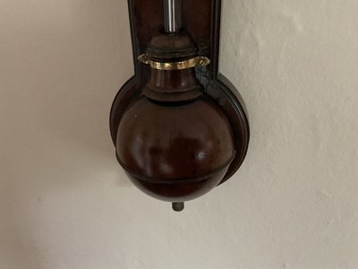 Lot 596 - Georgian stick barometer with silvered dial