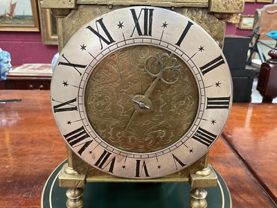Lot 592 - Rare late 17th century lantern clock by Richard Griffin, dated 1696....