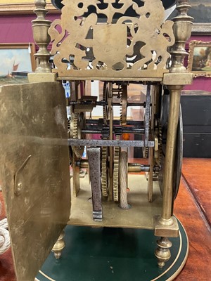 Lot 592 - Rare late 17th century lantern clock by Richard Griffin, dated 1696....