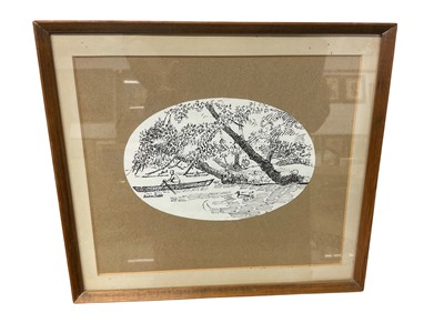 Lot 850 - Andrew Dodds pen and ink sketch - River Scene