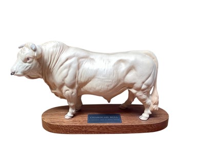 Lot 991 - Beswick Connoisseur model - Charolais Bull on plinth base