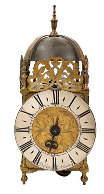 Lot 591 - Early 18th century lantern clock by Damant, Colchester.