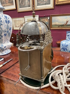 Lot 591 - Early 18th century lantern clock by Damant, Colchester.