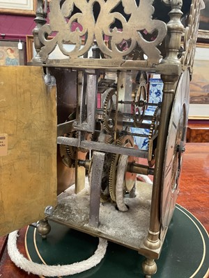 Lot 591 - Early 18th century lantern clock by Damant, Colchester.