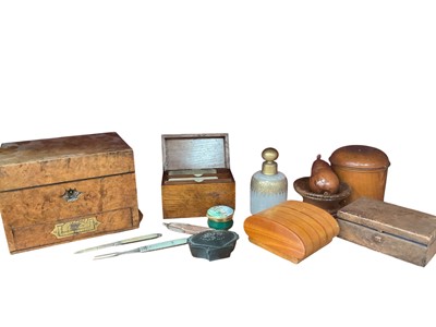 Lot 198 - Two Victorian boxes, other boxes and trinkets