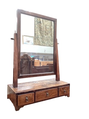 Lot 1233 - George III mahogany dressing table mirror.