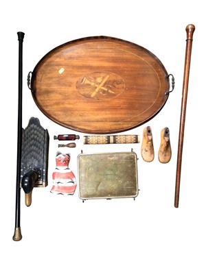 Lot 230 - Edwardian inlaid tray and various works of art