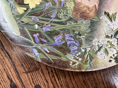 Lot 52 - Victorian painted pottery charger - Puck, signed and dated Edith Rob...